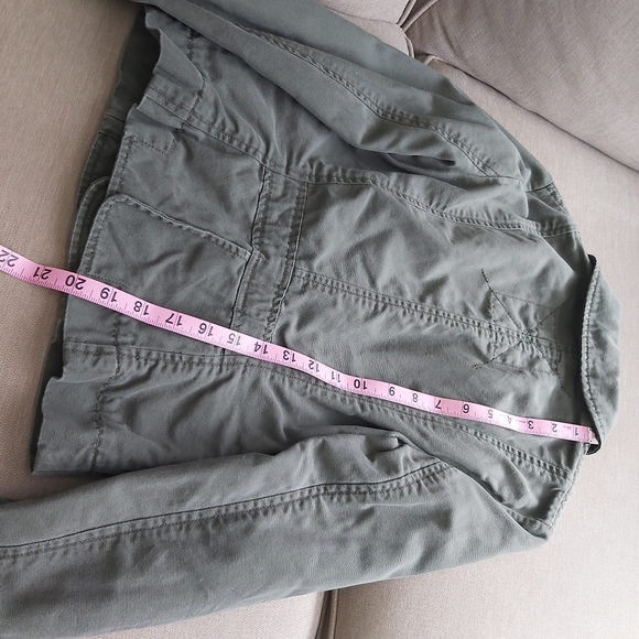 Aritzia Talula sage olive green denim jean cotton blazer style jacket - Picture 12 of 14